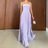 Women's High-Rise Splicing Sexy Dew Solid Color Design Dress In Summer 2025