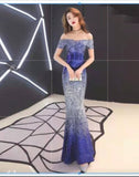 Evening Dress Women In The Spring Of 2025 New Gradient Thin Car Model Long Show Show Performance Dress