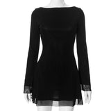 Women's Solid Color Double-Layer Mesh Yarn Behind The T-Shirt With A Short Skirt DJPT