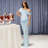 Lake Lianjiang F24DS380 Women's Slanted Shoulder Sleeveless Fishtail Party Dress Dress HZ0628
