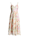 Sexy Hottie Style 2025 Summer New Lace Embroidery Print Waist Long Sling Dress Women's Dress