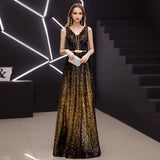 Evening Dress Women In The Spring Of 2025 New Gradient Thin Car Model Long Show Show Performance Dress