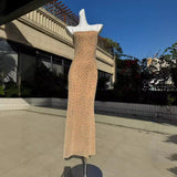 Feeling Nude Shiny Piece Hanging Dress High-End Light Luxury Niche Banquet Birthday Sexy Dress Dress Dress
