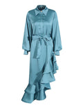 Temperament Fashion Court Style 2025 New Collar Single-D Row Buckle Bubble Sleeve Irregularly Spliced With Dress Woman