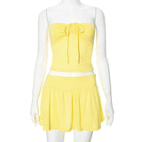 Women's Spring 2024 New Sleeveless Rolled T-Shirt Spice Girl Dress Set DJPT
