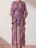 Autumn New Round Collar Lantern Sleeves With Lotion Side Of The Dressing Lady