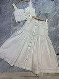 Summer Australian Holiday Cowboy Sling + Milky Bagfish Tail Half-Socked Skirt Set