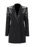 Temperament Commuting Style Jacket 2025 New Heavy Industry Nails And Diamonds Fashion High-End Feel Suit Top