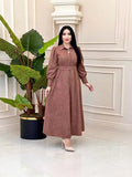 2024 New Elegant Temperament Belt Belt Solid Color Collar Dress