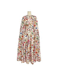 2025 Autumn New Round Collar Cloak Dress Design Waist Long Dress Dress Woman