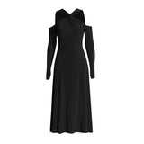Temperament Elegant Wind 2025 Summer New Cross-Necked Shoulder Knot Design Dress Dress Woman