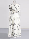 Retro Resort Style Two Sets Of 2025 Summer New Square Collar Bubble Sleeve Top High Waist Half-Dress Suit Woman