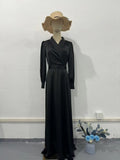 Temperament V-Neck 2024 Spring New Age Reduction Long-Sleeved Dress With Long-Sleeved