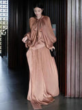 Spring And Summer Design With Lantern Bat Sleeve Fashion Flowing Curry Dress Dress