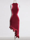 Bag Hip Babes 2025 Summer New Round Collar Gradient Prints Under The Pendulum Dress Woman