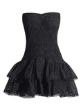 New Spanish Niche Brand Sexy Elastic Wrap Chest Lotus Ponp On Holiday Dress Short Dress Woman
