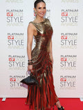 Sleeveless Sexy Hot Gold Pressed Skirt Party Dress