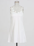 Round-Neck Dress 2025 New T-Bubble Sleeve Single-Button Vacation Leisure Belt With Sling Dress