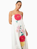 Stitching Three-Dimensional Decoration 2025 New Sling Skirt Loose Waist Long Solid Color Dress Women's Summer