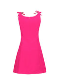 A Skirt 2025 Summer New Small Fragrant Wind U-Neck Bow Decorated Sexy Sling Dress