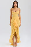 Style Sexy New Slings Solid V-Neck High-Ball Net Repair Medium Long Dress HZ0628