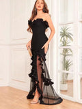 Dress With Lace-Up With A Dress Sexy French High-End Feel Evening Dress