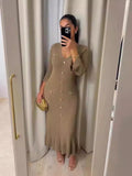 2024 Long-Sleeved Dress With Slim Skinny Knitted Long-Sleeved Dress