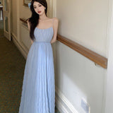 Fairy Design Feeling Blue Pure Lust Wind Beach Holiday Bare Back To Show Thin Skirt Slings