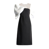 Style Dress Spring 2025 New High-End Perspective Mesh Bow Bow Dress Dress