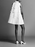 Design Famous Style Dress 2025 Spring New Three-Dimensional Flowers Sleeveless A-Shaped Dress Woman