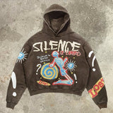 Fashion Vintage Skull Print Hoodie Y2k Couple Street Hoodie DJPT