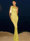 Summer Women's Explosive Sexy U-Neck Sleeveless Squint Bag Hip Dress HZ0628
