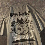 Cotton Short-Sleeved Cartoon Trend Couple T-Shirts And Men And Women Trendy Brand Loose High Street Half-Sleeve DJPT