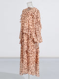 Print Niche Brand The Same Two Sets Of 2025 Summer New V-Neck Long-Sleeved Top Skirt Suit