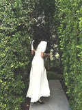 Gentle Temperament Ken Bean The Same Spring 2024 White Deep V Bow Tidial Sleeve Dress