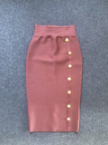 And Winter New Waist Slim Half Skirt Fashion Slit Buckle Long Skirt Slim Bandage Nepotism