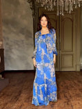 Summer Women's Fashion Fashion Printed Long Dress Elegant Dress With Long Sleeves