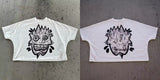 Vintage Men Cartoon H-Hang H-Hang PK T-Shirt American Kawai Long Dress Y2K Short Sleeves DJPT