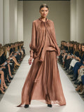 Dress 2025 Summer New Retro Fashion Design Feeling 100-Folded Bat Sleeve Dress Woman