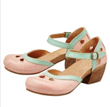 New Coarse Heel Princess Candy Single Shoes Women's Casual Hollow Sandals 43 Yards High Quality Shoes