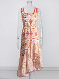 Holiday Dress 2025 New Square Collar Sleeveless Lace Design Mid-Rise Irregular Dress Woman