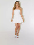 Summer Women's New High-Senior Sexy Breast-Styled Solid-Colored Vlawed Dress