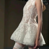 Sleeveless 24 Early Spring New South Oil High-Sand Sweet Lace Embroidery To Get The Dress Holiday Style Ponve Skirt
