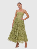 Summer New Fashion Sexy Breast-Stairs Embroidery Embroidery Hollow Dress Woman