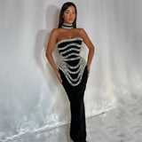 Niche Design Heavy Industry Nail Beads With Chest Banda Party Party Dress Dress Dress