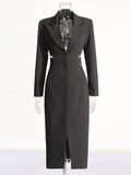 Temperament Catwalk 2025 Spring New V-Neck Long-Banded Belt With Small Suit Jacket Women's Clothing