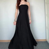2024 New Female Decoration Height Waist Simple Temperament High-Grade Breast-Smear Lightweight Dress