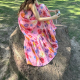 Summer Dress New Holiday Style V Tie Sling Dress