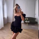 New Women's Dress Lotus Leaf Ribs Tidal Boobs