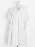 Temperament Fresh Sweet Style Dress Spring 2025 New Gentle High-End Collar Bubble Sleeve Short Dress Woman